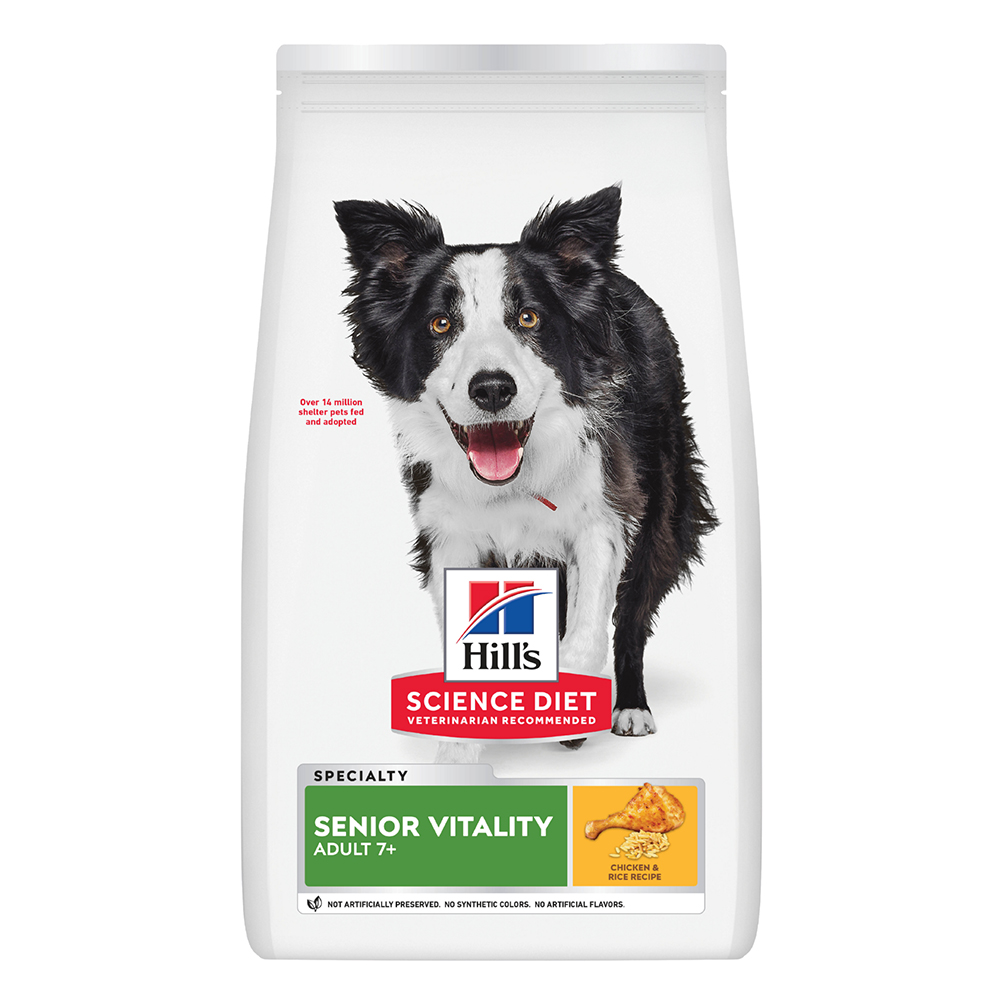 Hill’s Science Diet Senior Vitality Adult 7+ Chicken & Rice Recipe Dry Dog Food