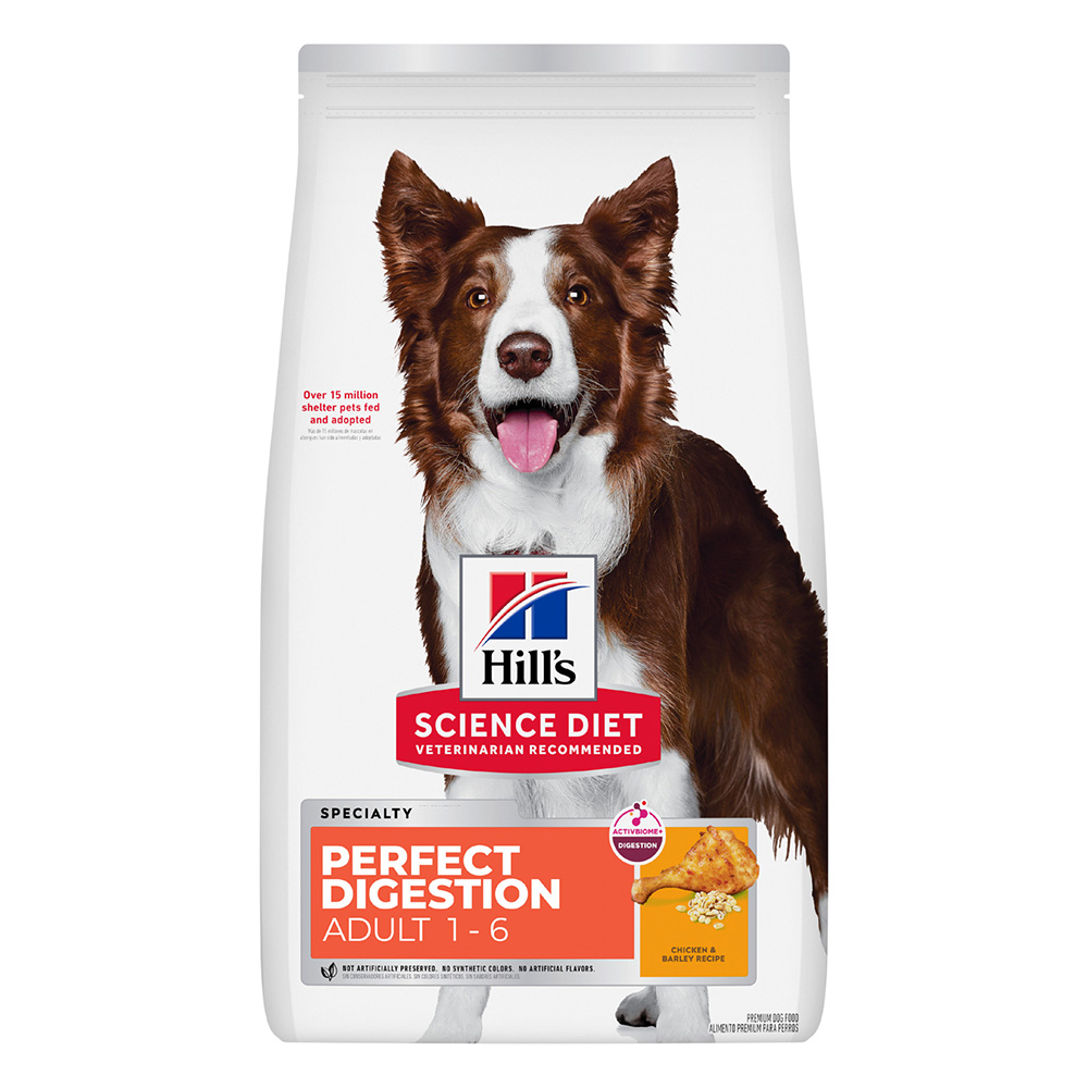 Hill's Science Diet Perfect Digestion Adult 1-6 Chicken, Brown Rice & Whole Oats Recipe Dry Dog Food