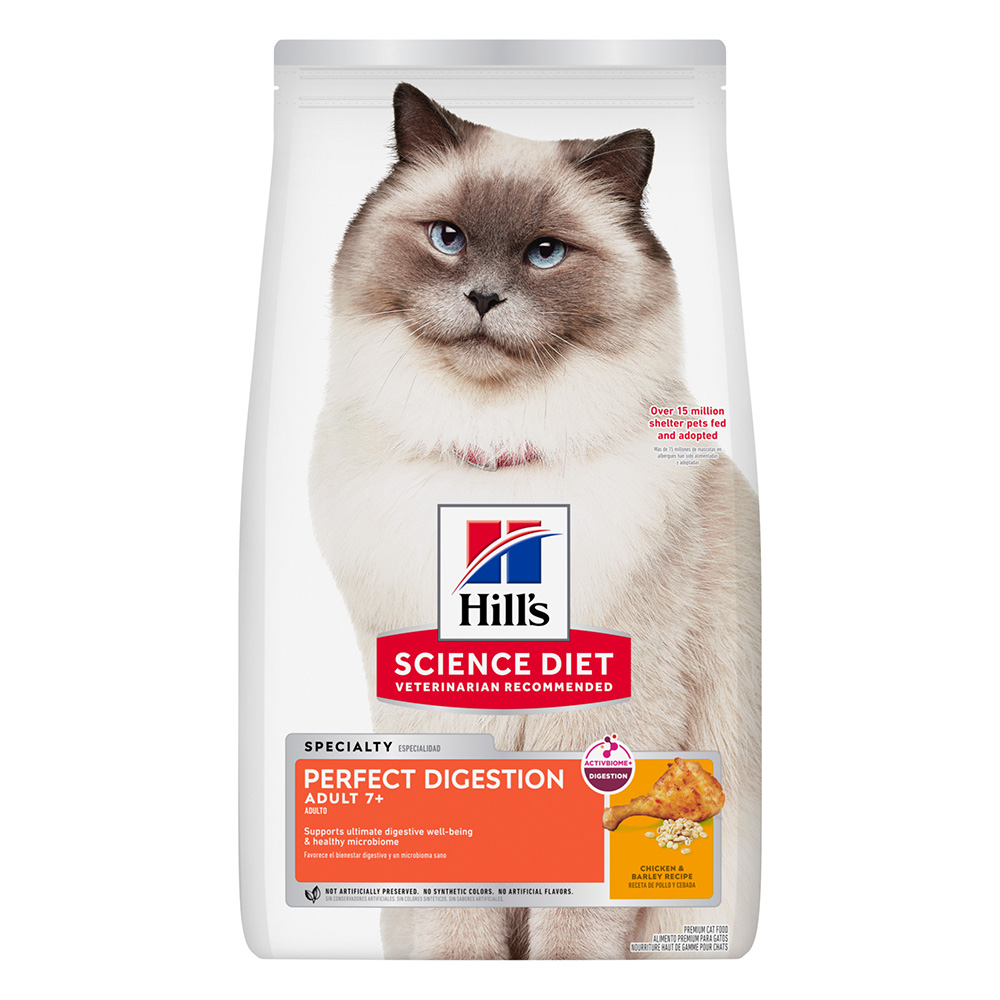 Hill's Science Diet Perfect Digestion Adult 7+ Chicken, Whole Oats & Brown Rice Recipe Dry Cat Food