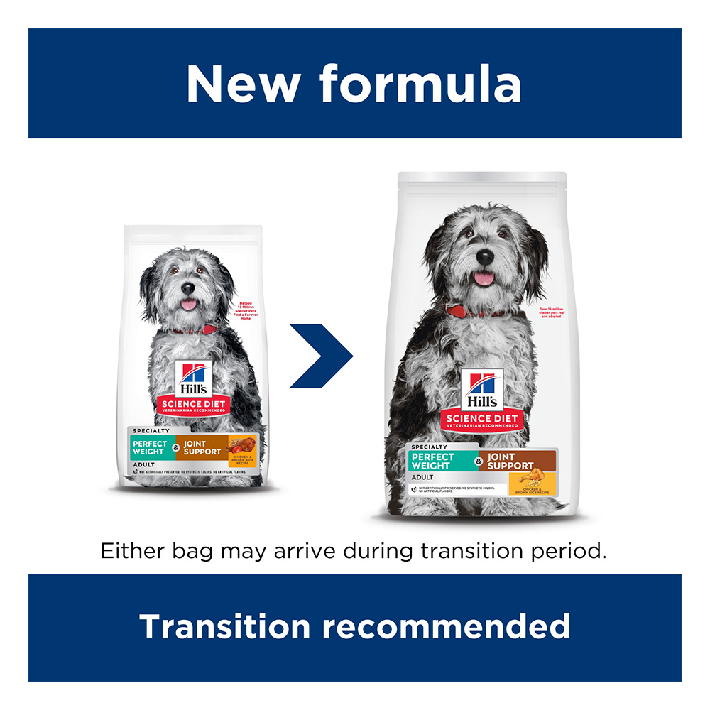 Hill's Science Diet Perfect Weight & Joint Support Adult Chicken & Brown Rice Recipe Dry Dog Food