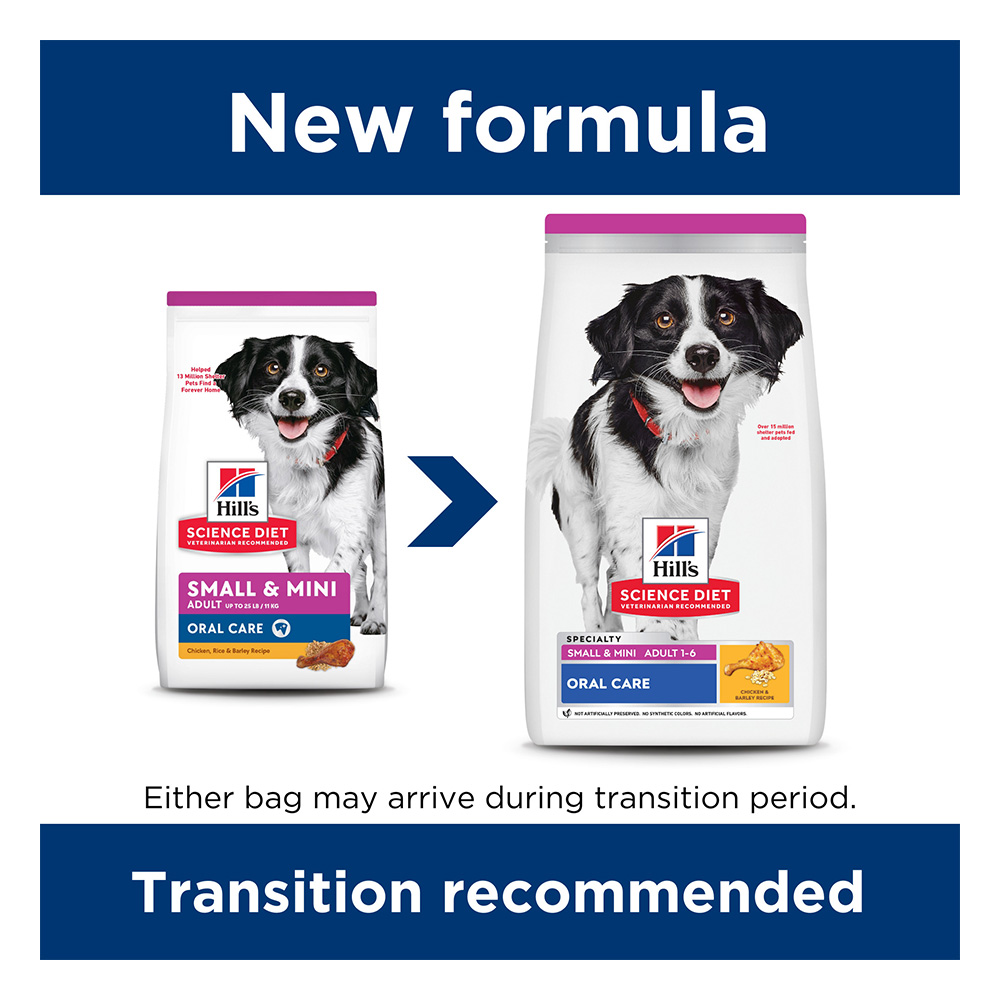 Hill's Science Diet Small & Mini Adult Oral Care Chicken, Rice & Barley Recipe Dry Dog Food