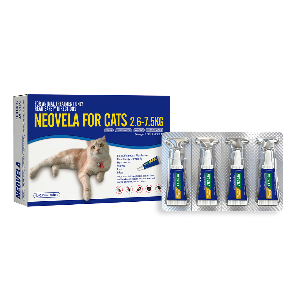 Neovela (Selamectin) Flea And Worming For Cats 2.6 - 7.5 Kg Blue