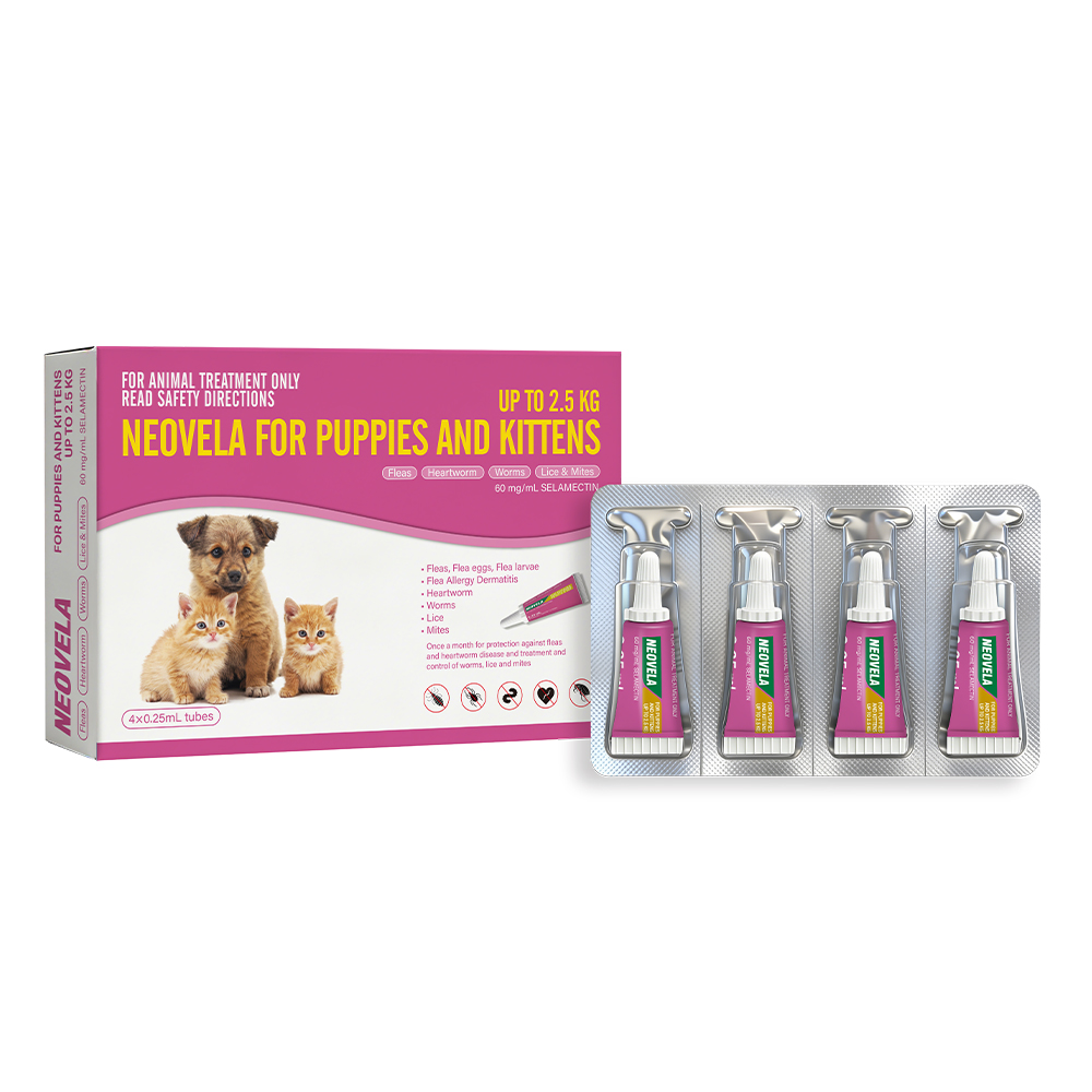Neovela (Selamectin) Flea And Worming For Puppies and Kittens Upto 2.5 Kg Pink