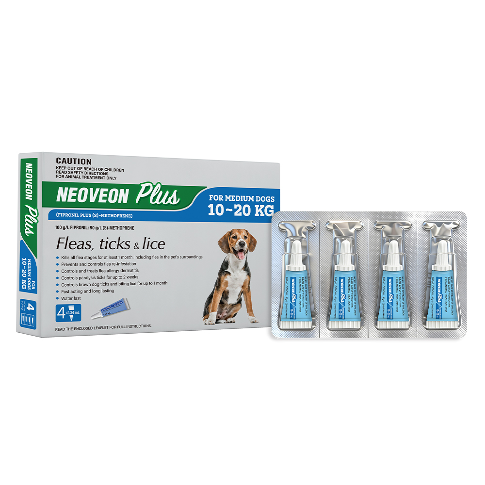 Neoveon Plus Flea and Tick For Medium Dogs 10 to 20kg Blue