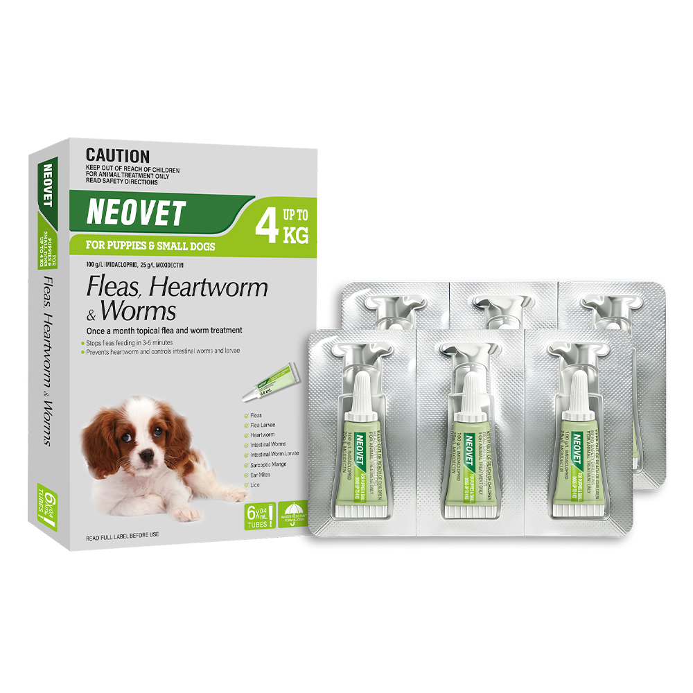 Neovet Flea and Worming For Puppies and Small Dogs Upto 4kg Green