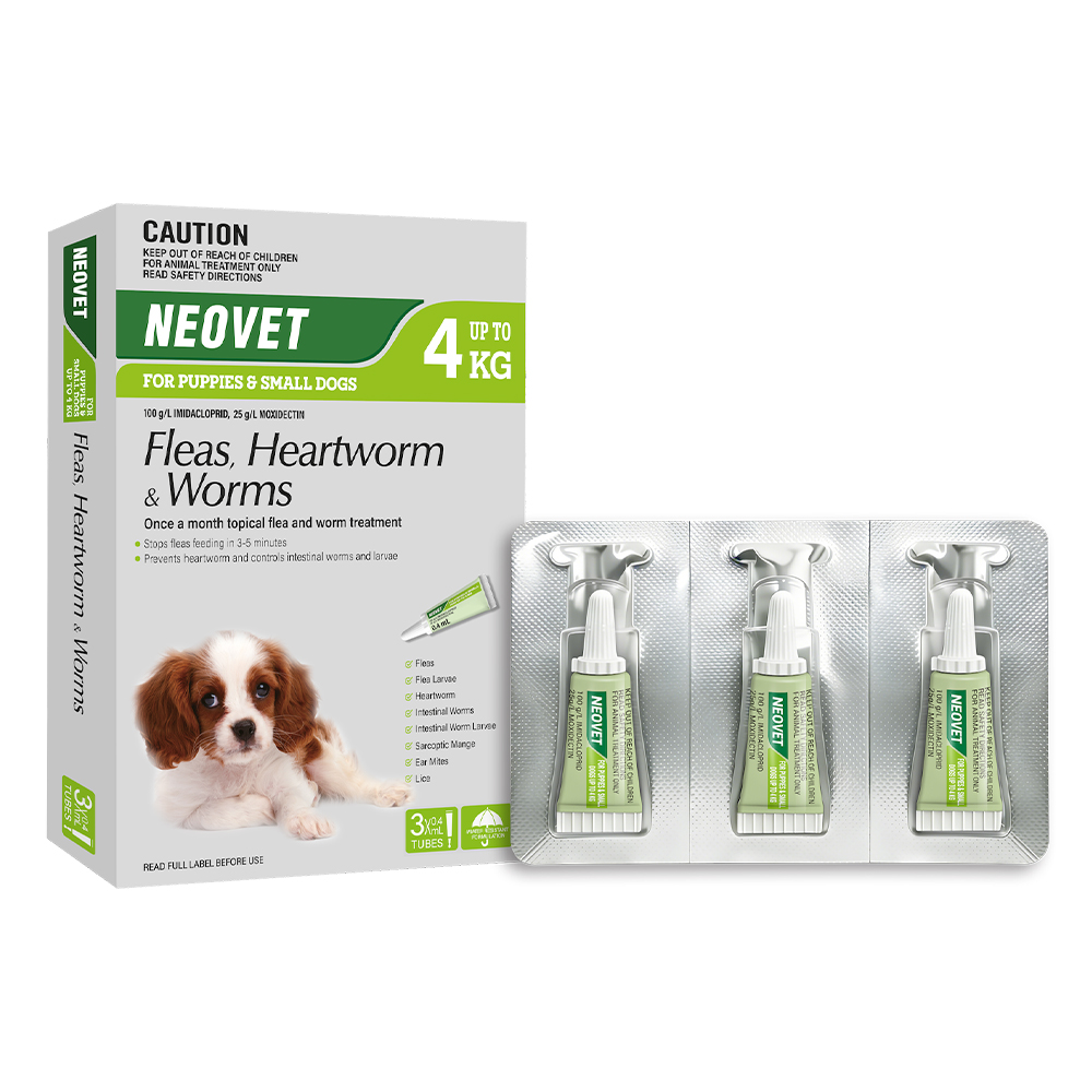 Neovet Flea and Worming For Puppies and Small Dogs Upto 4kg Green