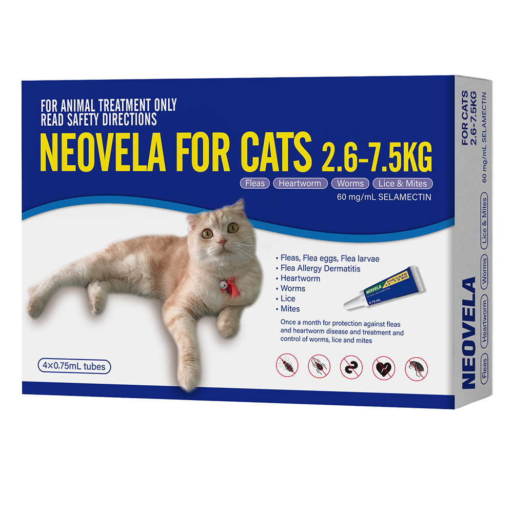 Neovela (Selamectin) Flea And Worming For Cats 2.6 - 7.5 Kg Blue