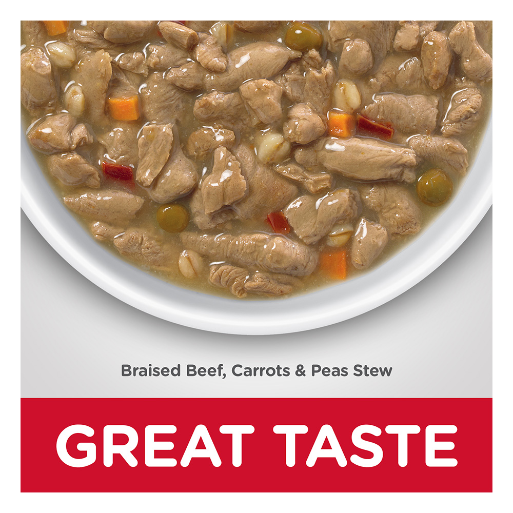 Hill's Science Diet Healthy Cuisine Adult 1-6 Braised Beef, Carrots & Peas Stew Wet Dog Food 354gm