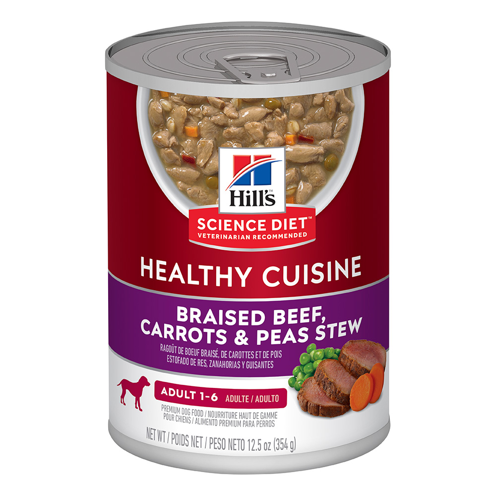 Hill's Science Diet Healthy Cuisine Adult 1-6 Braised Beef, Carrots & Peas Stew Wet Dog Food
