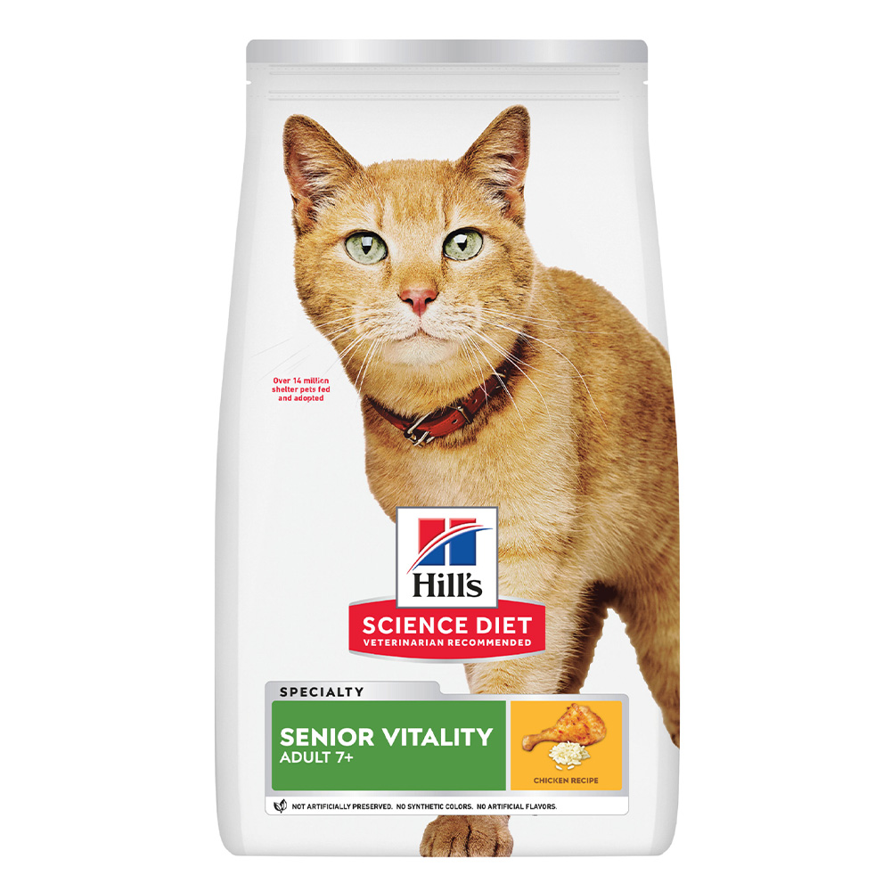Hill's Science Diet Senior Vitality Adult 7+ Chicken & Rice Recipe Dry Cat Food