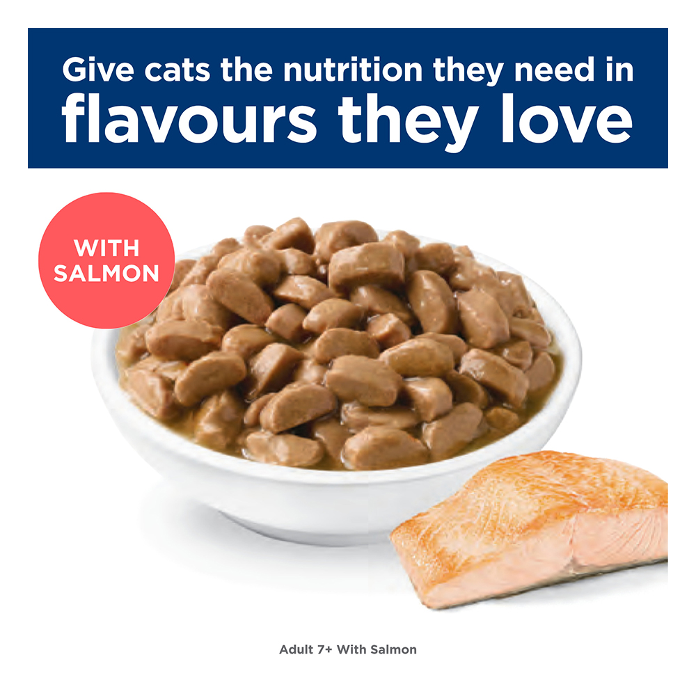 Hill's Science Diet Adult 7+ with Salmon Wet Cat Food 85gm