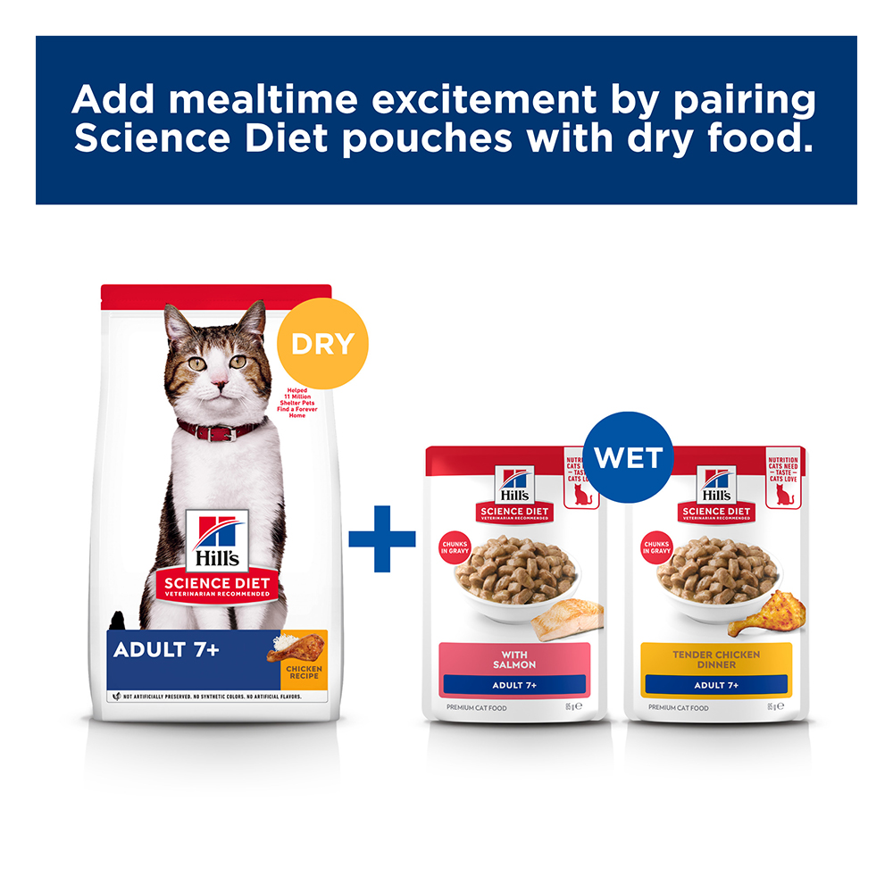 Hill's Science Diet Adult 7+ with Salmon Wet Cat Food 85gm