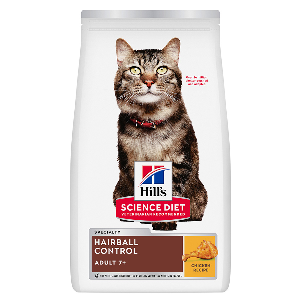 Hill's Science Diet Hairball Control Adult 7+ Chicken Recipe Dry Cat Food