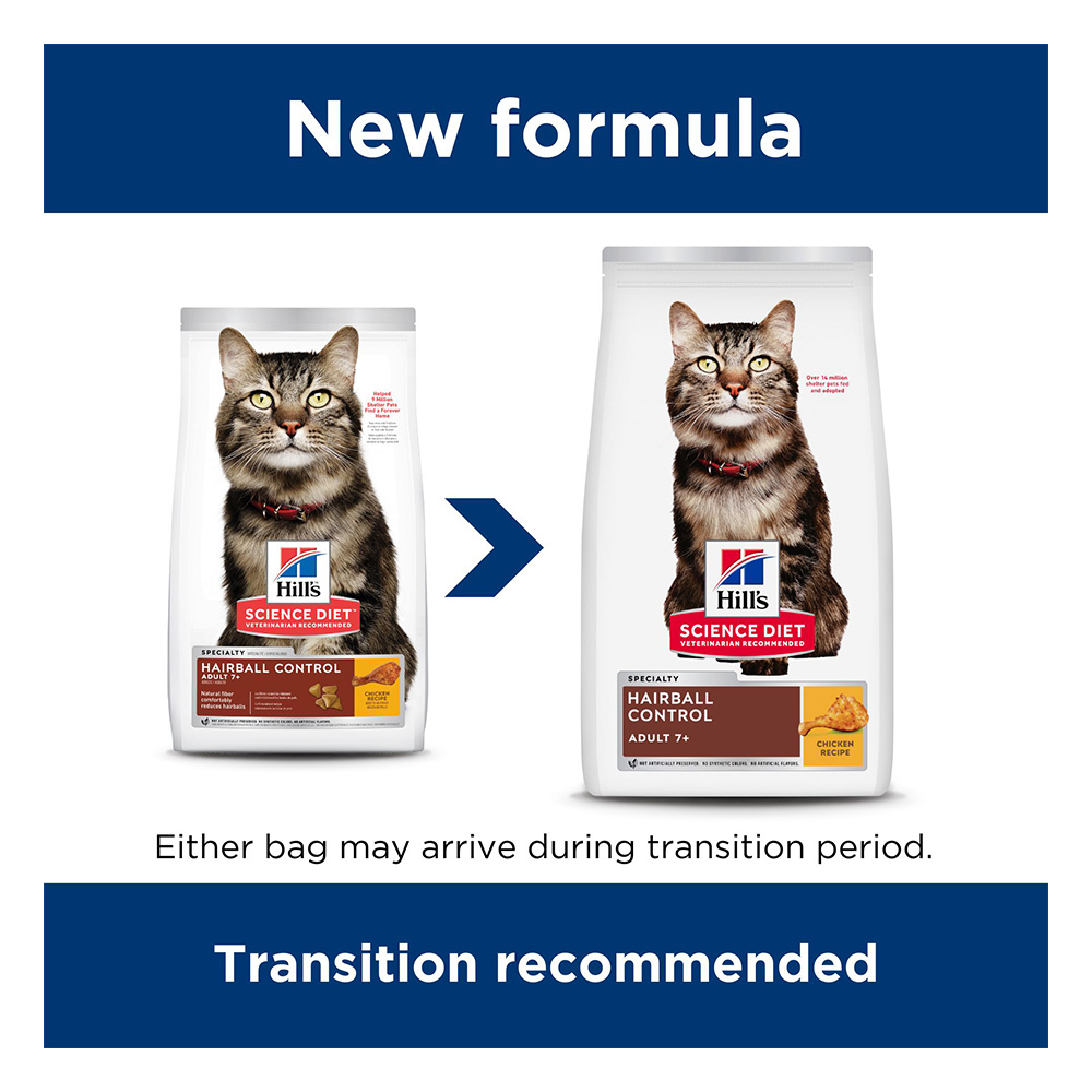 Hill's Science Diet Hairball Control Adult 7+ Chicken Recipe Dry Cat Food