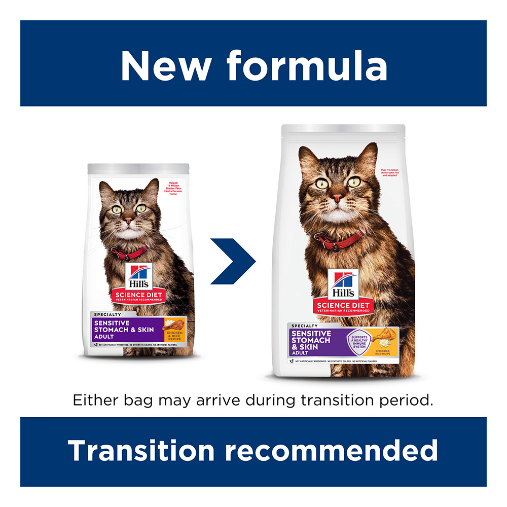 Hill's Science Diet Sensitive Stomach & Skin Adult Chicken & Rice Recipe Dry Cat Food