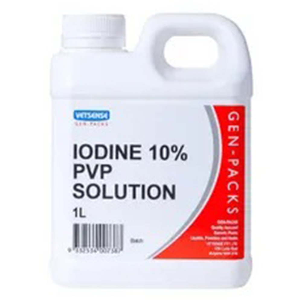 Vetsense Gen-Packs Iodine 10% PVP Solution for Farm Animals