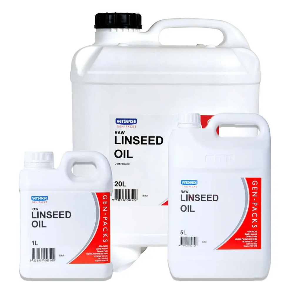 Vetsense Gen-Packs Raw Linseed Oil Animal Feed Supplement