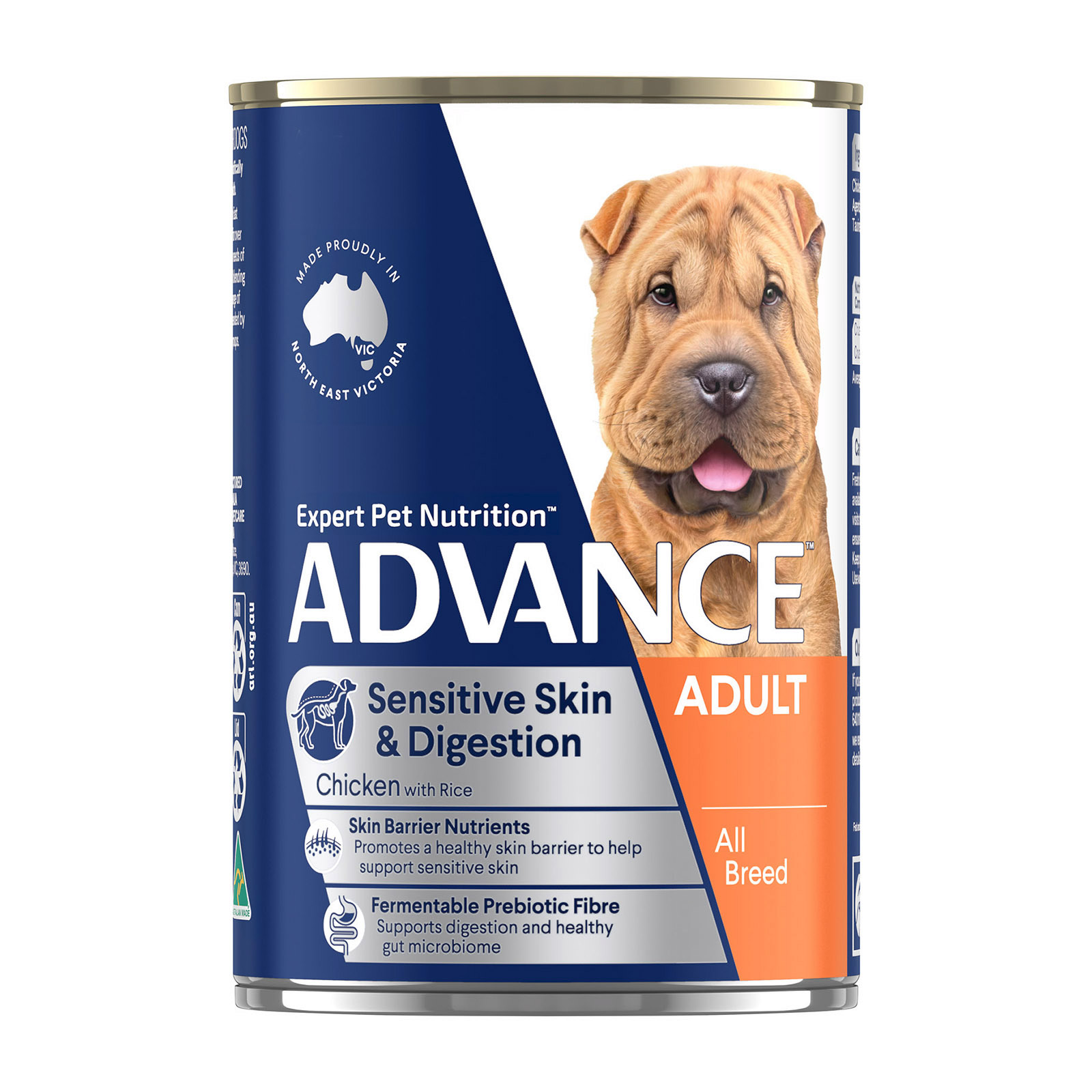 Advance Sensitive Skin & Digestion Adult All Breed Chicken with Rice Wet Dog Food 410gm