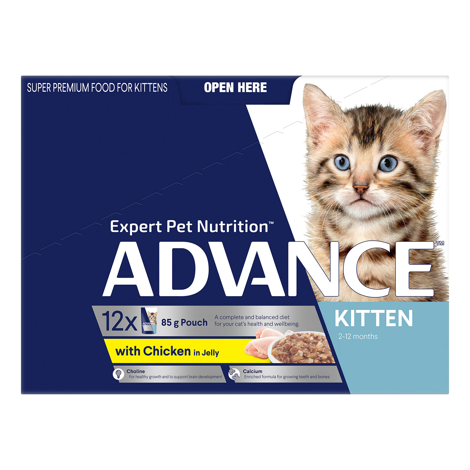 Advance Kitten with Chicken in Jelly Wet Cat Food 85gm