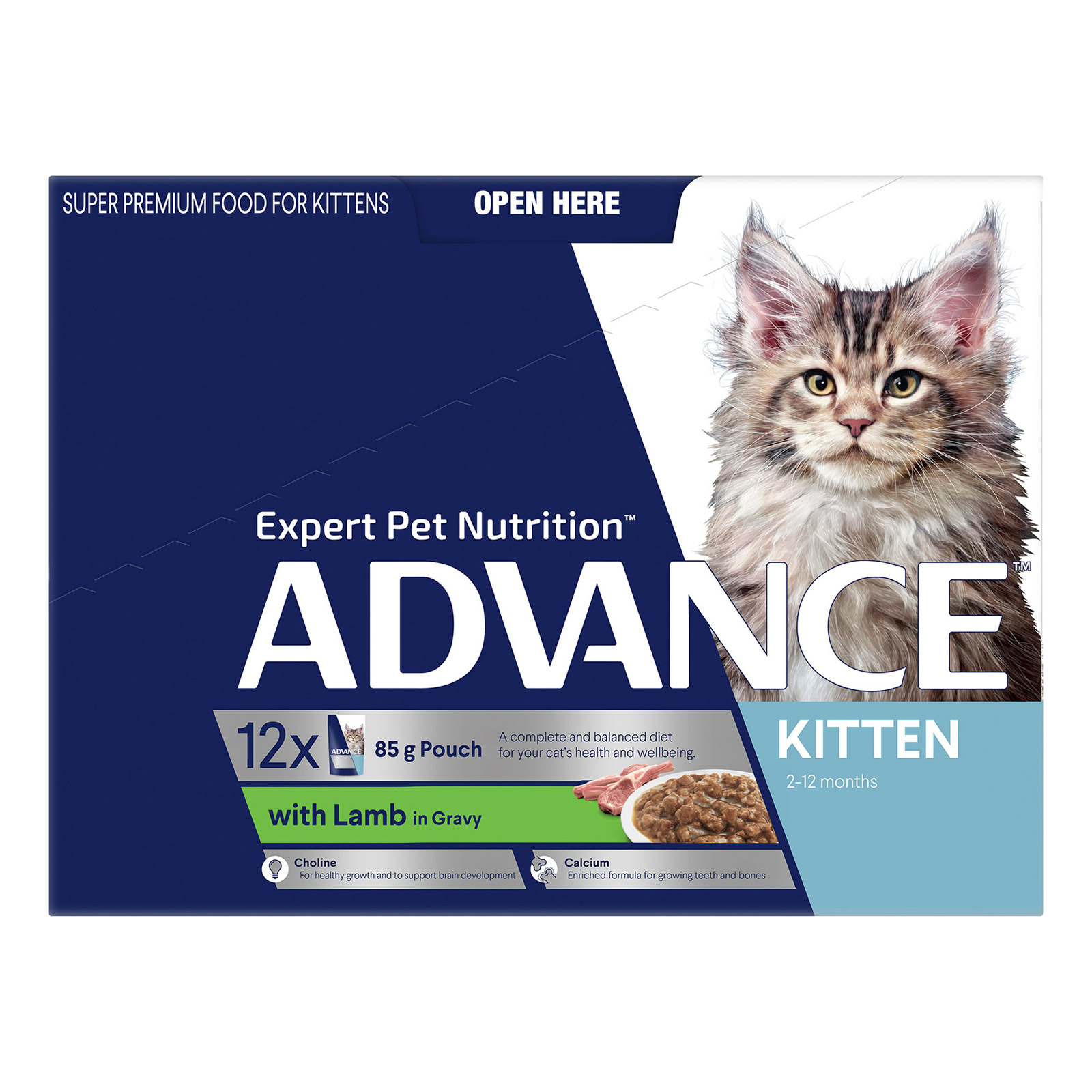 Advance Kitten with Lamb in Gravy Wet Cat Food 85gm