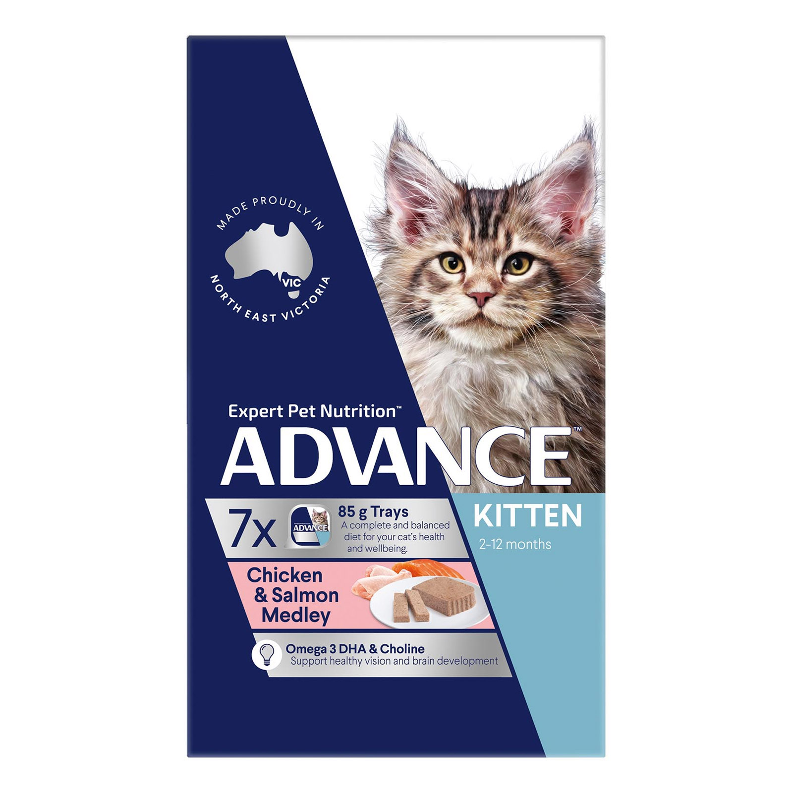 Advance Kitten Chicken & Salmon Medley Wet Cat Food 85gm