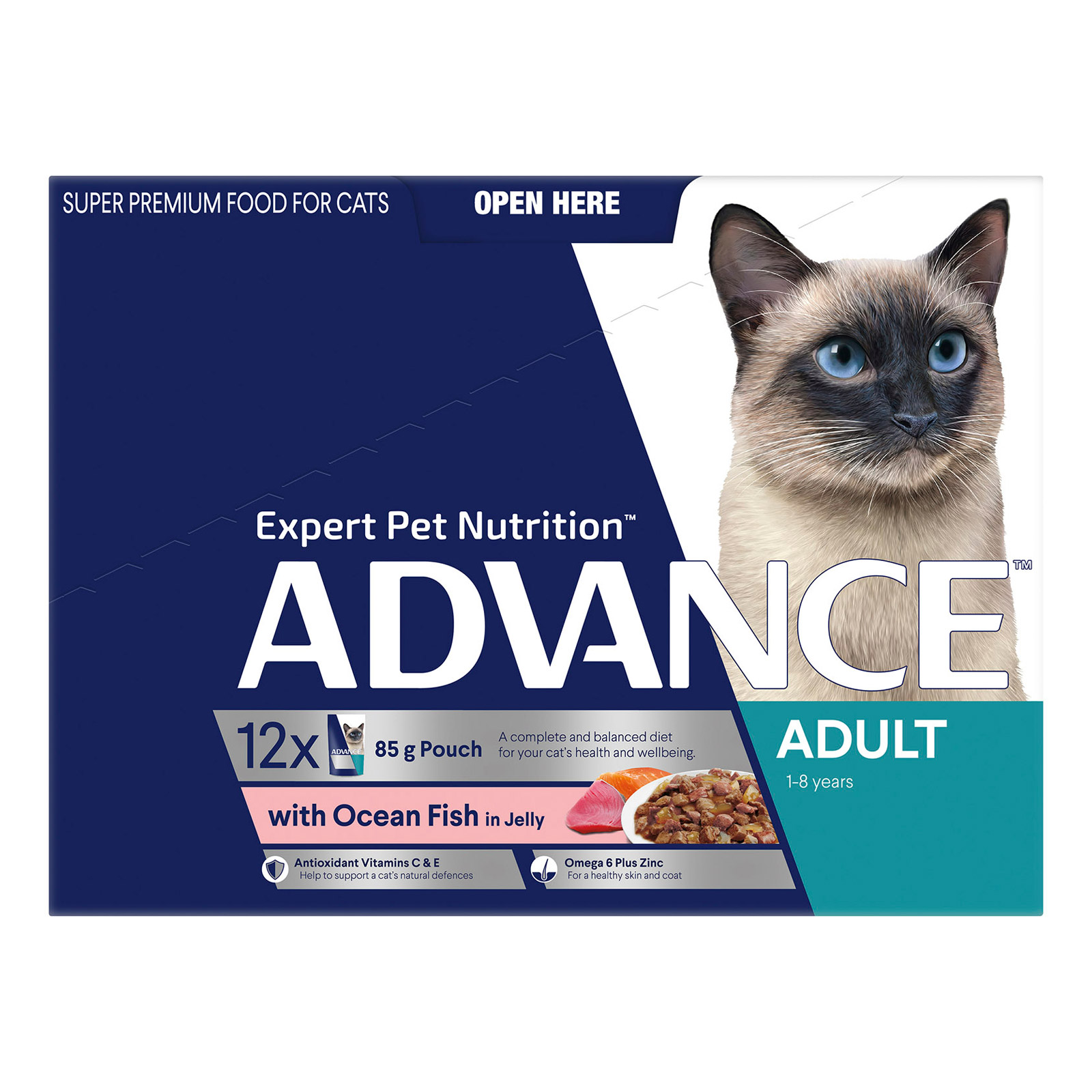Advance Adult Ocean Fish in Jelly Wet Cat Food 85gm