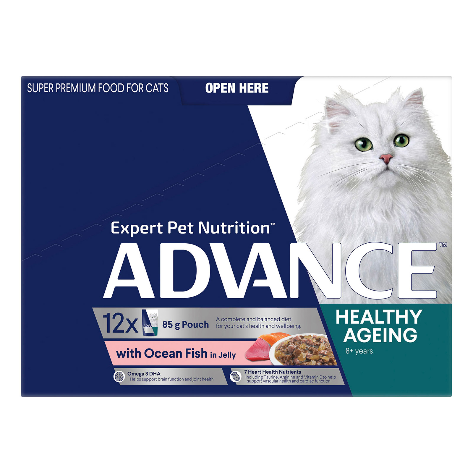 Advance Healthy Ageing with Ocean Fish In Jelly Wet Cat Food 85gm