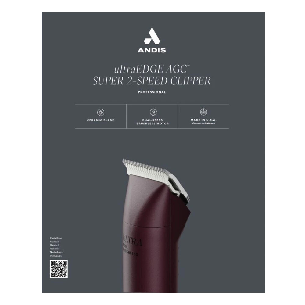 Andis Super 2 Speed UltraEdge AGC Grooming Clipper For Dogs Burgundy for Dog Supplies
