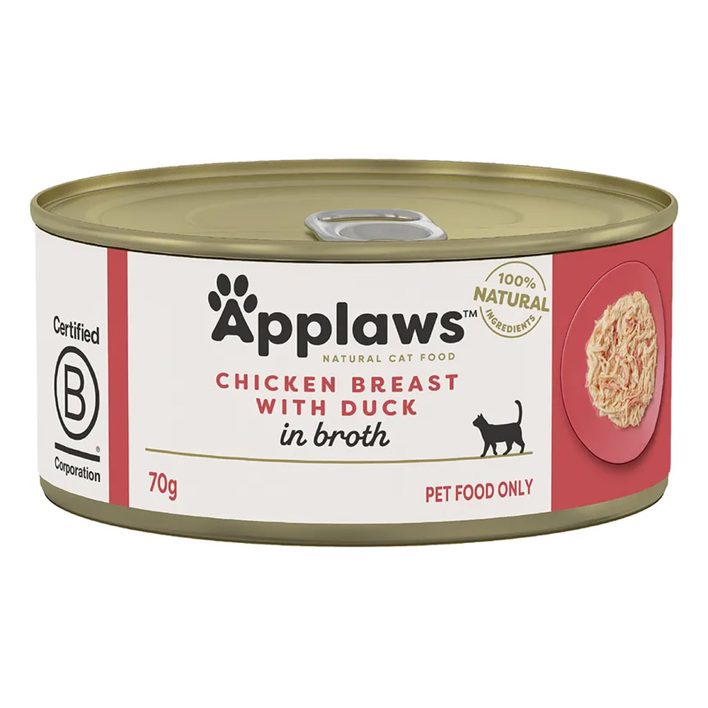 Applaws Natural Chicken Breast with Duck in Broth Wet Cat Food 70gm