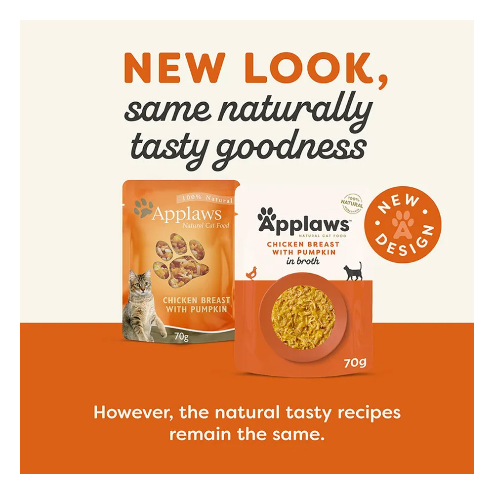 Applaws Natural Chicken Breast with Pumpkin in Broth Wet Cat Food 70gm