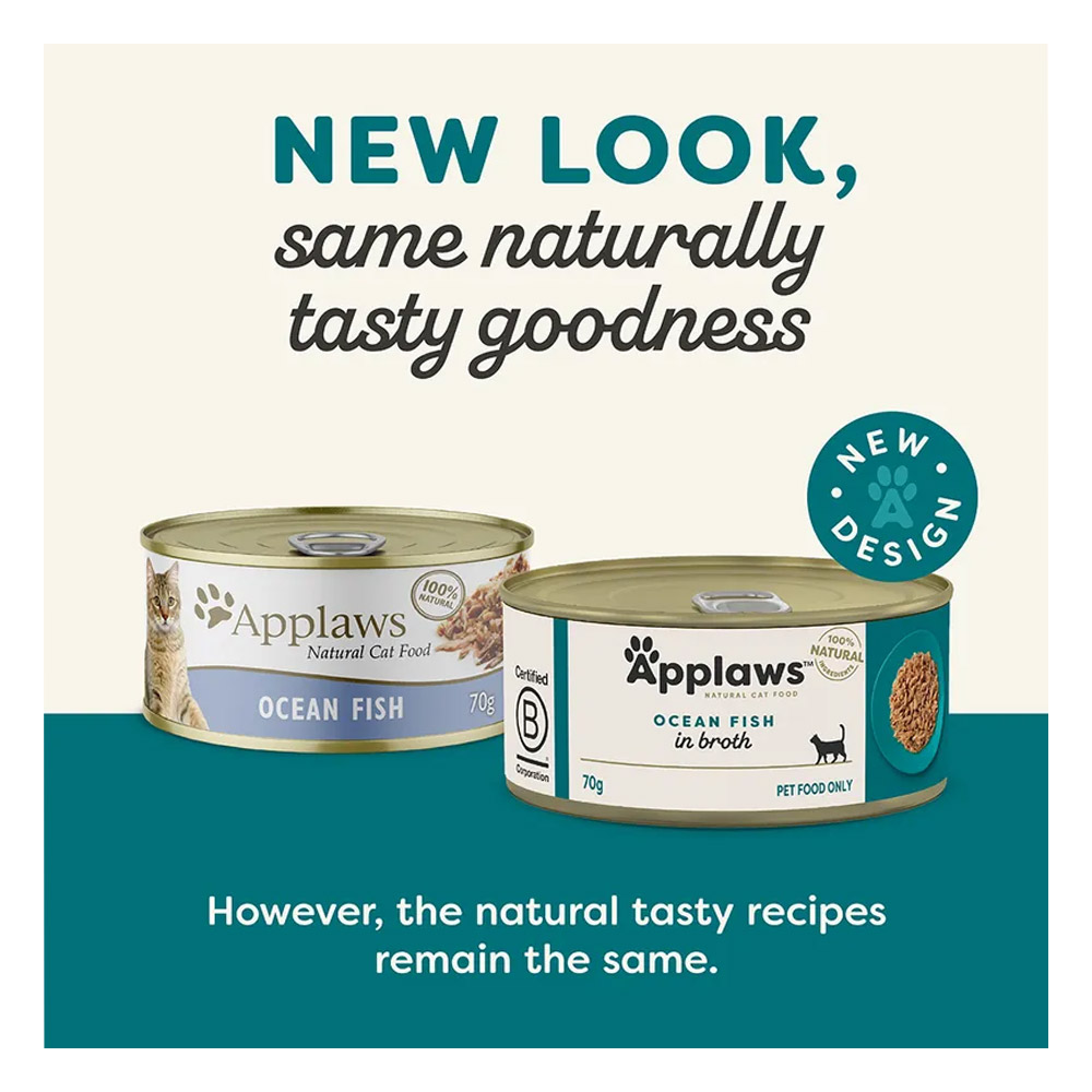 Applaws Natural Tuna Ocean Fish in Broth Wet Cat Food 70gm