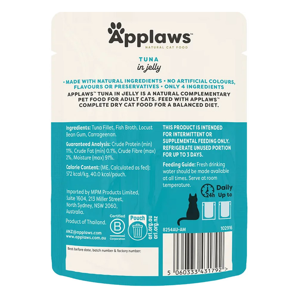 Applaws Natural Tuna in Jelly Wet Cat Food 70gm