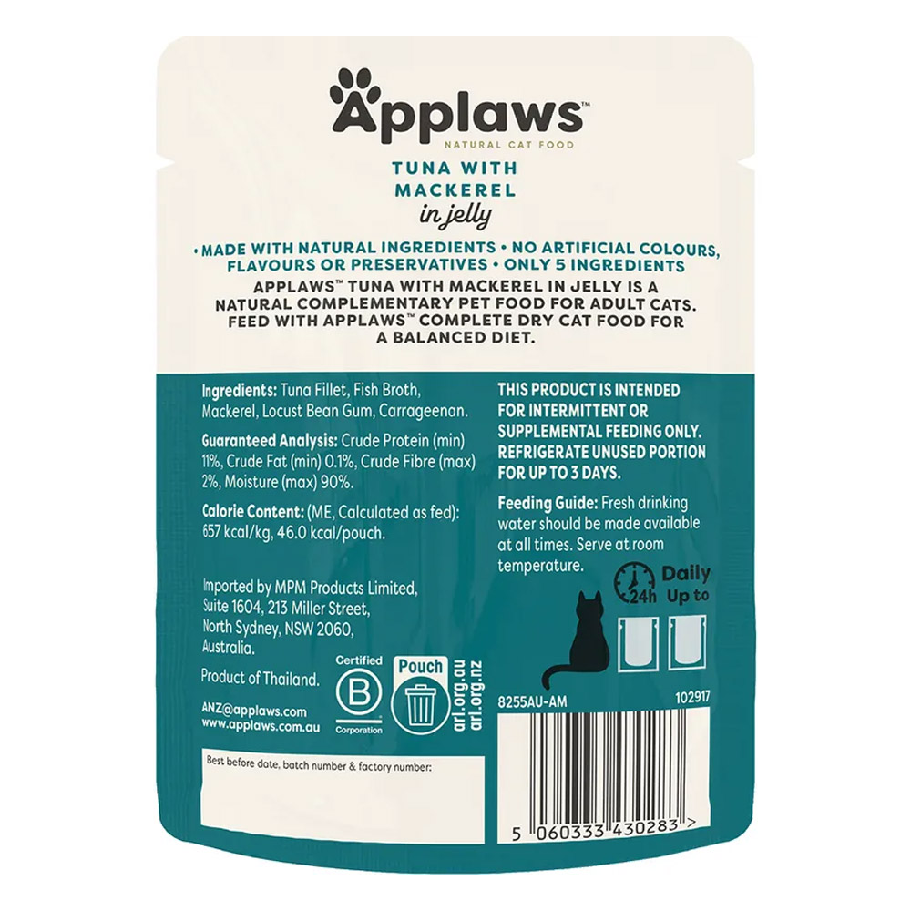 Applaws Natural Tuna with Mackerel in Jelly Wet Cat Food 70gm