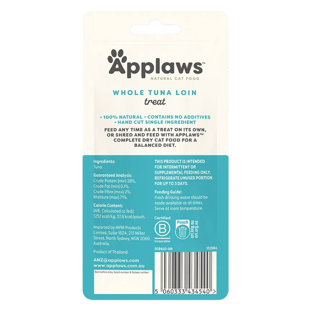 Applaws Natural Whole Tuna Loin Cat Treat 30gm