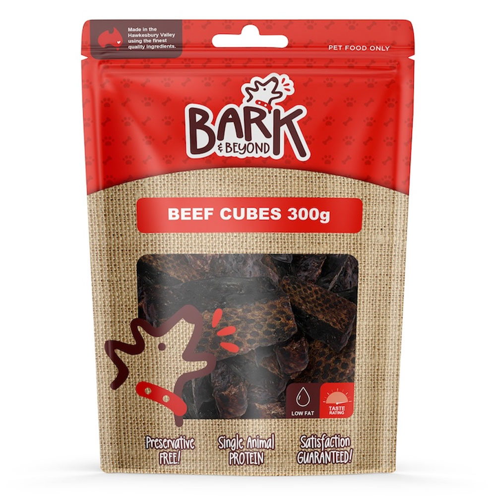 Bark & Beyond Beef Cubes Dog Treats  300 Gm