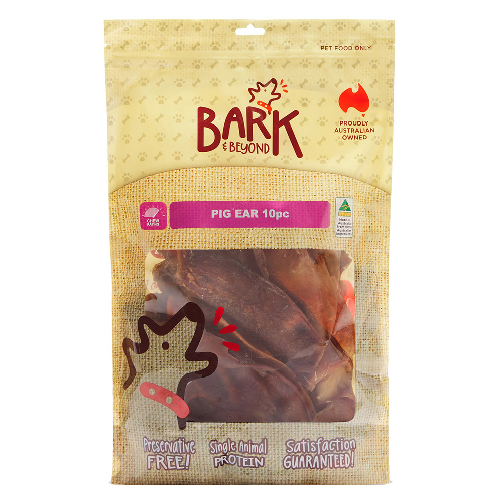 Bark & Beyond Pig Ears Dog Treats  10 Pieces