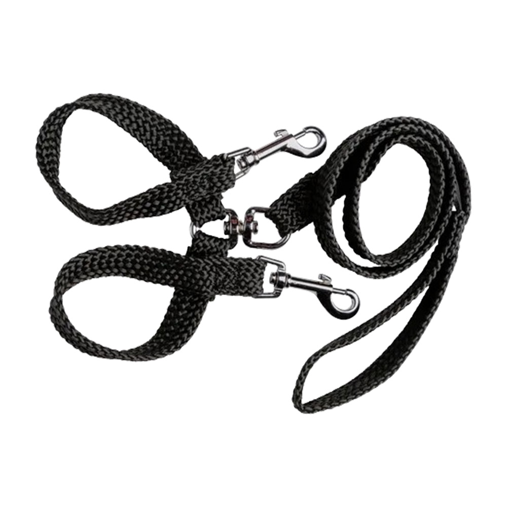 Beau Pets Double Nylon - Brace Lead - Black
