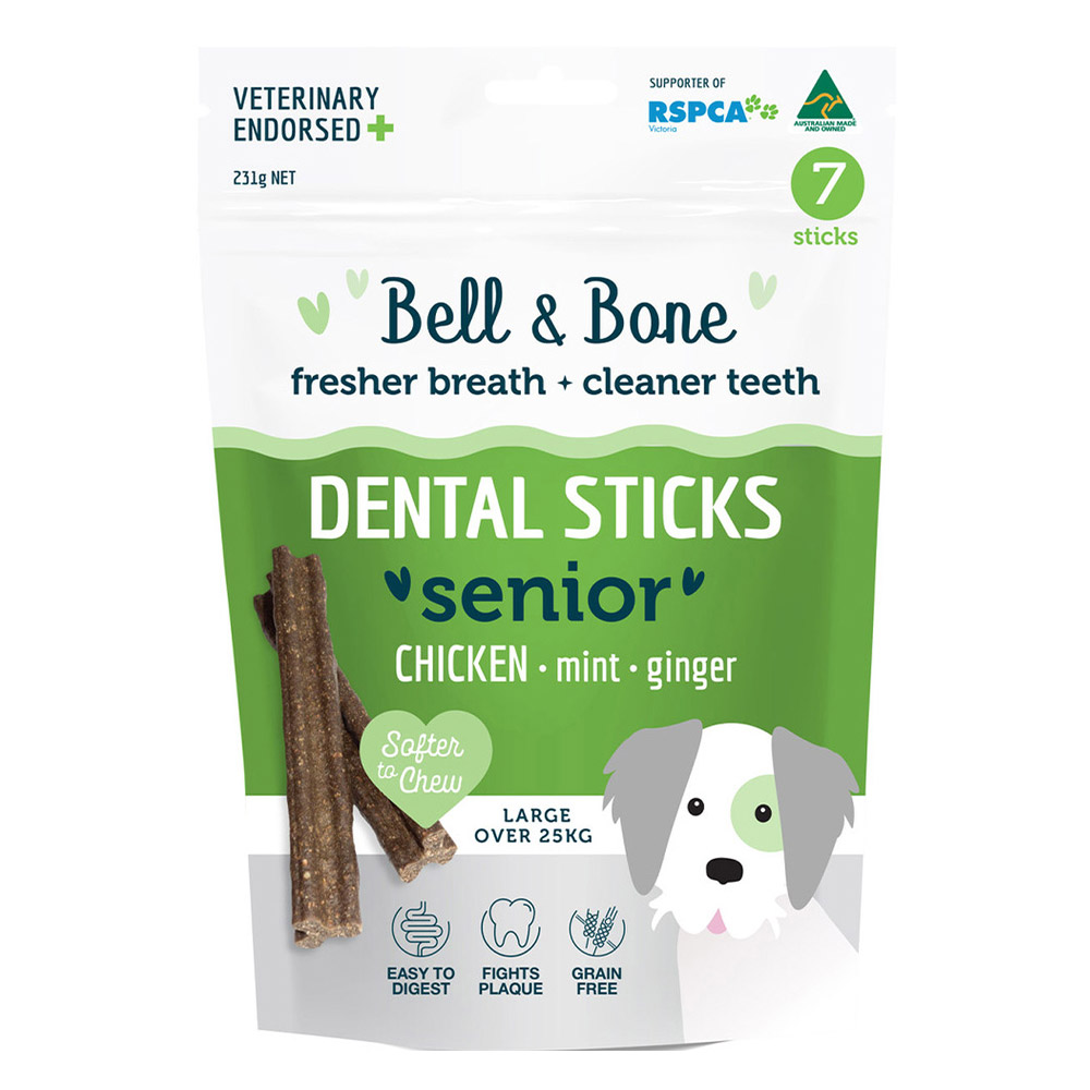 Bell and Bone Senior Dental Sticks Chicken Mint and Ginger For Large Dogs