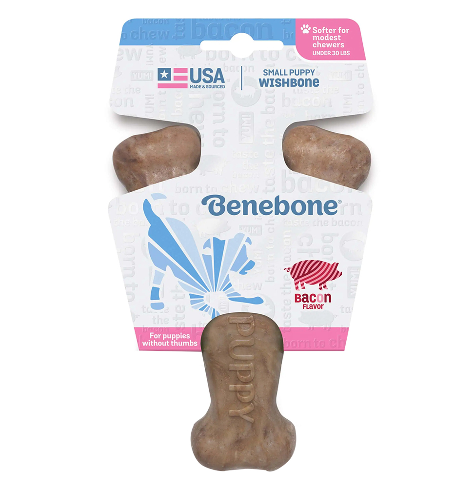 Benebone Wishbone Bacon Chew Toy For Puppy Small 1 Piece