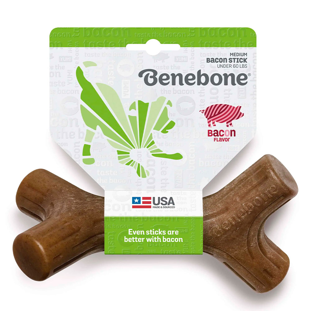 Benebone Bacon Stick Chew Toy For Dogs Medium 1 Piece