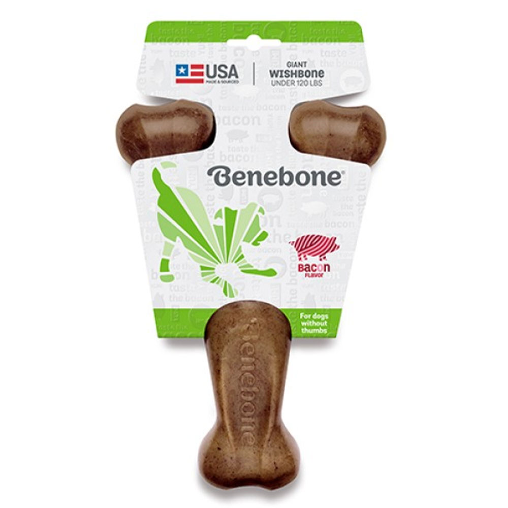 Benebone Wishbone Bacon Chew Toy for Dogs Giant