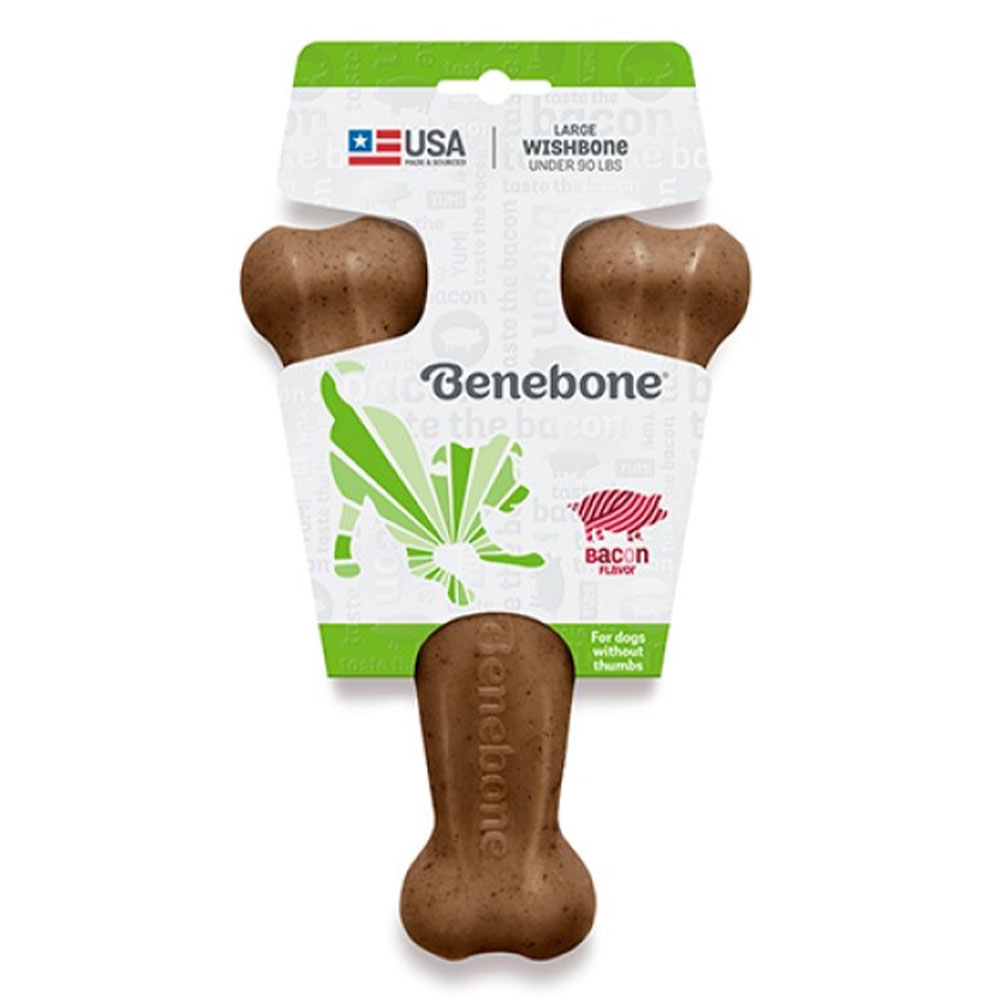 Benebone Wishbone Bacon Chew Toy For Dogs Large 1 Piece
