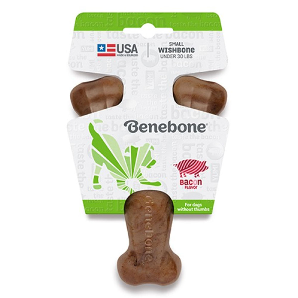 Benebone Wishbone Bacon Chew Toy for Dogs Small