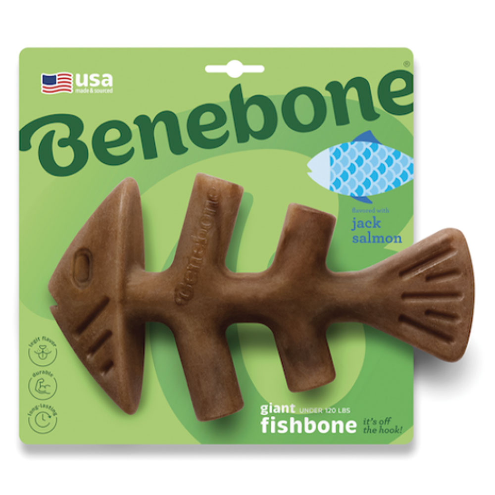 Benebone Fishbone Jack Salmon Chew Toy For Dogs Giant 1 Piece