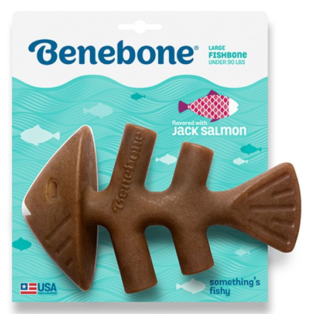 Benebone Fishbone Jack Salmon Chew Toy For Dogs Large 1 Piece