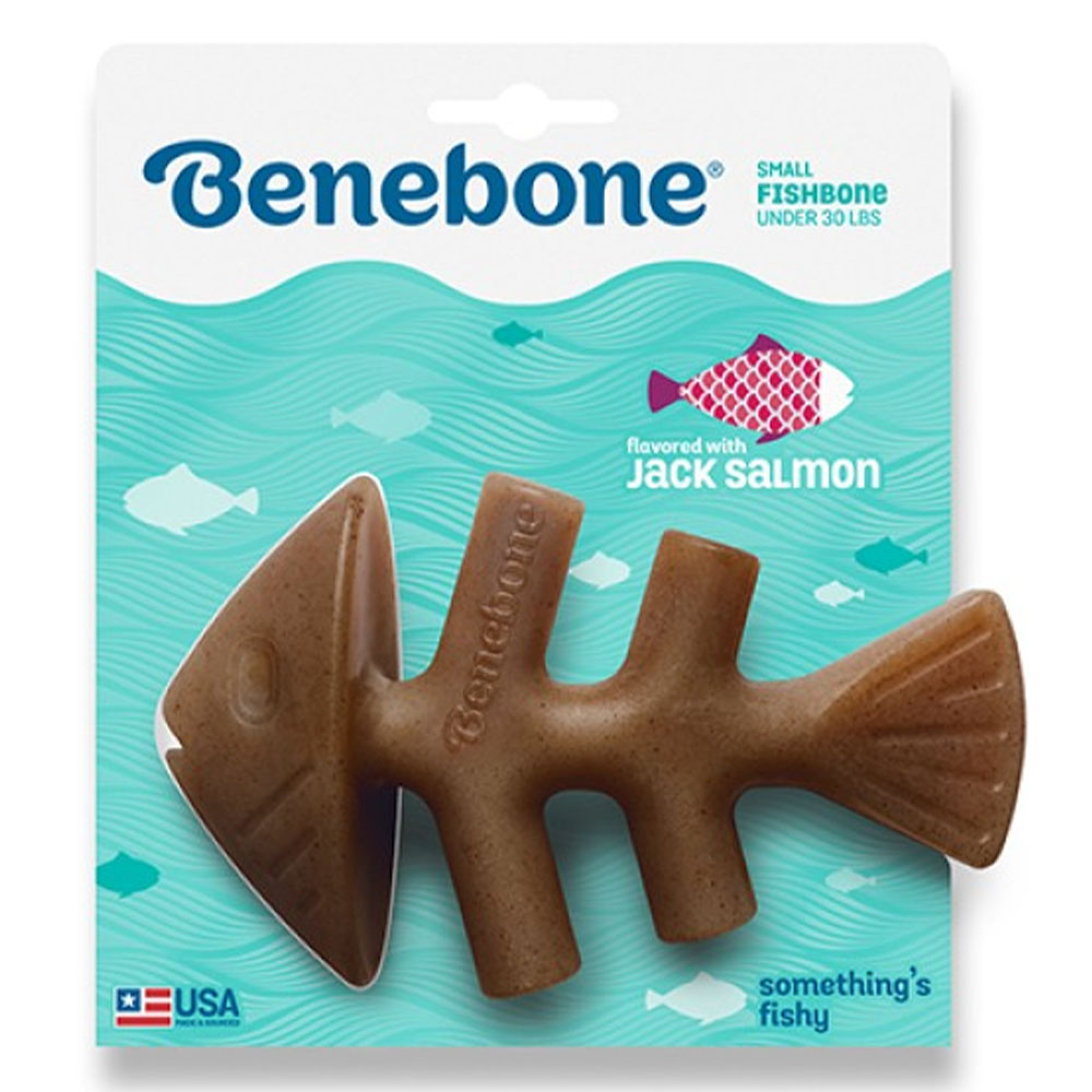 Benebone Fishbone Jack Salmon Chew Toy for Dogs