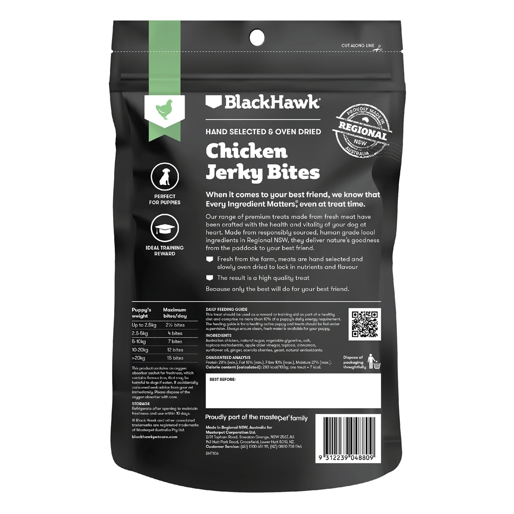 Black Hawk Chicken Jerky Bites Puppy Treats