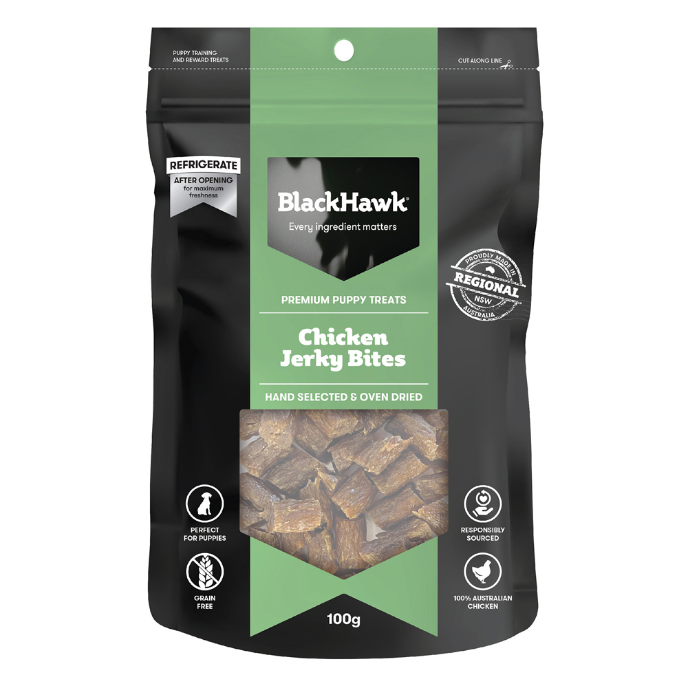 Black Hawk Chicken Jerky Bites Puppy Treats  100 Gm