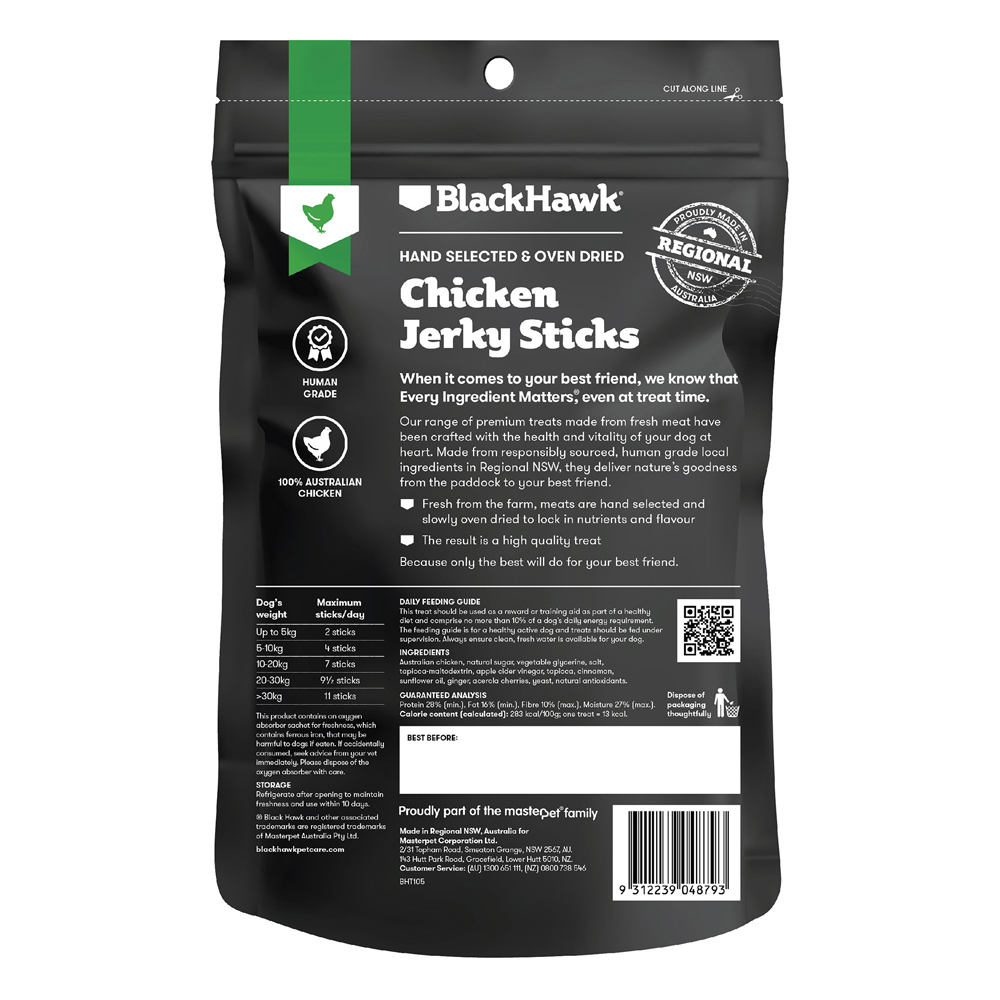 Black Hawk Chicken Jerky Sticks Dog Treats