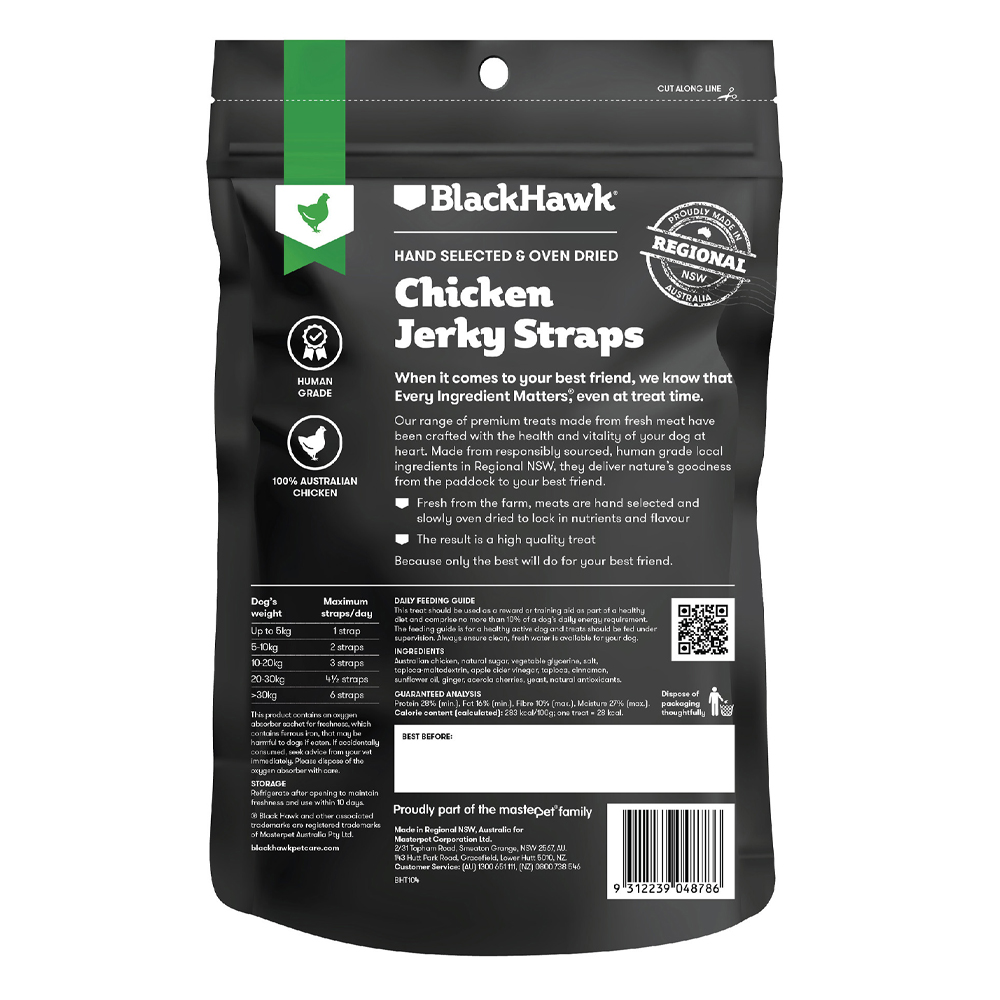 Black Hawk Chicken Jerky Straps Dog Treats